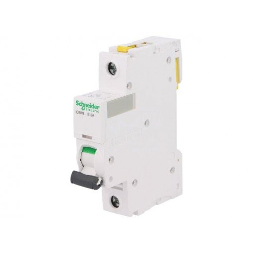 A9F03102; Circuit breaker; 230VAC; Inom: 2A; Poles: 1; DIN; Charact: B; 6kA; SCHNEIDER ELECTRIC