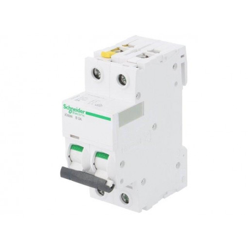 A9F03202; Circuit breaker; 400VAC; Inom: 2A; Poles: 2; DIN; Charact: B; 6kA; SCHNEIDER ELECTRIC