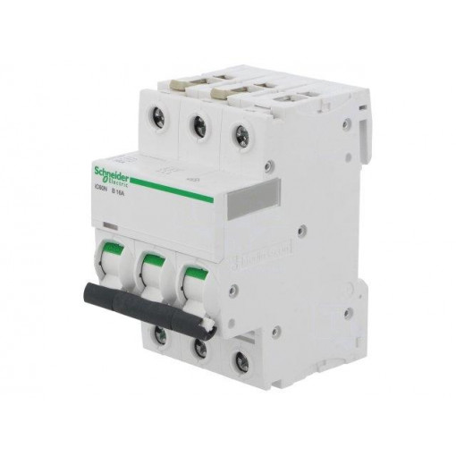 A9F03316; Circuit breaker; 400VAC; Inom: 16A; Poles: 3; DIN; Charact: B; 6kA; SCHNEIDER ELECTRIC