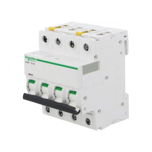 A9F03416; Circuit breaker; 400VAC; Inom: 16A; Poles: 4; DIN; Charact: B; 6kA; SCHNEIDER ELECTRIC