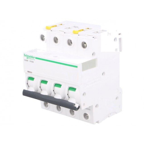 A9F03463; Circuit breaker; 400VAC; Inom: 63A; Poles: 4; DIN; Charact: B; 6kA; SCHNEIDER ELECTRIC