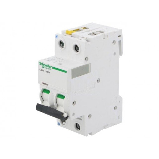 A9F03616; Circuit breaker; 400VAC; Inom: 16A; Poles: 1+N; DIN; Charact: B; 6kA; SCHNEIDER ELECTRIC