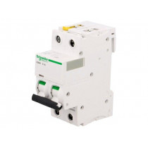 A9F04201; Circuit breaker; 400VAC; Inom: 1A; Poles: 2; DIN; Charact: C; 6kA; SCHNEIDER ELECTRIC