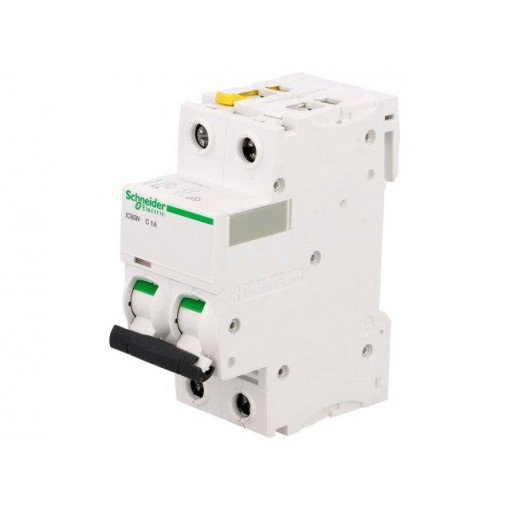A9F04201; Circuit breaker; 400VAC; Inom: 1A; Poles: 2; DIN; Charact: C; 6kA; SCHNEIDER ELECTRIC