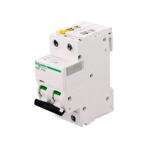A9F04210; Circuit breaker; 400VAC; Inom: 10A; Poles: 2; DIN; Charact: C; 6kA; SCHNEIDER ELECTRIC