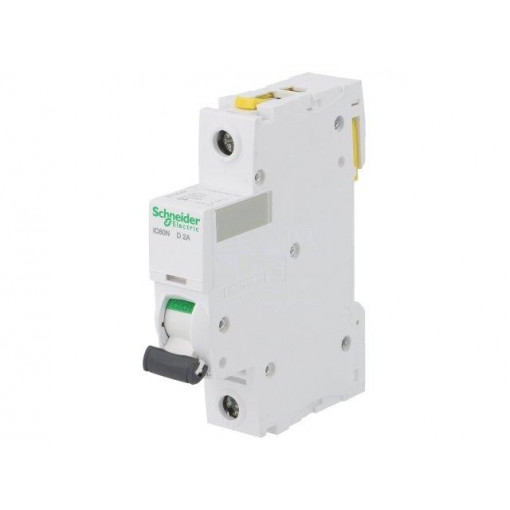 A9F05102; Circuit breaker; 230VAC; Inom: 2A; Poles: 1; DIN; Charact: D; 6kA; SCHNEIDER ELECTRIC