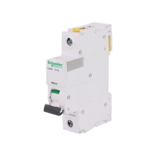 A9F05106; Circuit breaker; 230VAC; Inom: 6A; Poles: 1; DIN; Charact: D; 6kA; SCHNEIDER ELECTRIC