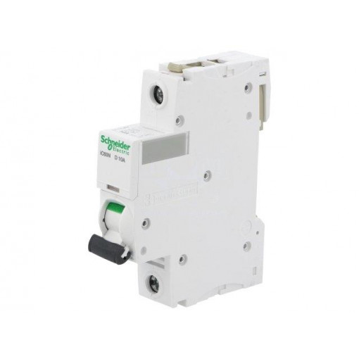 A9F05110; Circuit breaker; 230VAC; Inom: 10A; Poles: 1; DIN; Charact: D; 6kA; SCHNEIDER ELECTRIC