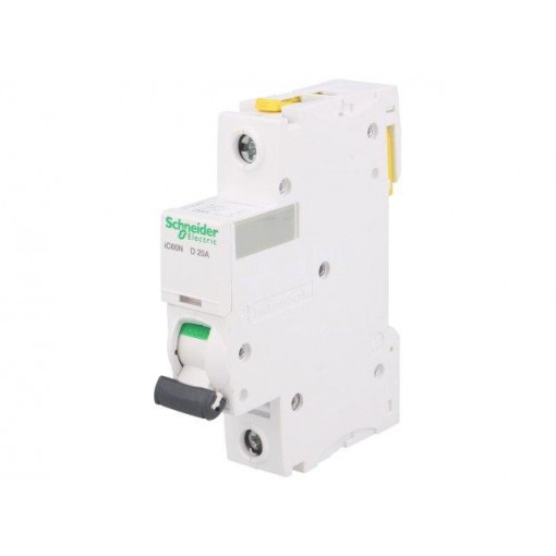 A9F05120; Circuit breaker; 230VAC; Inom: 20A; Poles: 1; DIN; Charact: D; 6kA; SCHNEIDER ELECTRIC