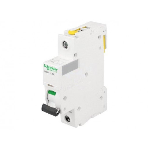 A9F07106; Circuit breaker; 230VAC; Inom: 6A; Poles: 1; DIN; Charact: C; 10kA; SCHNEIDER ELECTRIC