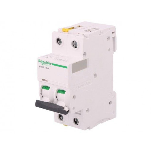 A9F07204; Circuit breaker; 400VAC; Inom: 4A; Poles: 2; DIN; Charact: C; 10kA; SCHNEIDER ELECTRIC
