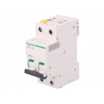 A9F07206; Circuit breaker; 400VAC; Inom: 6A; Poles: 2; DIN; Charact: C; 10kA; SCHNEIDER ELECTRIC