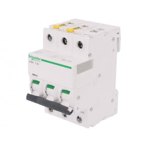 A9F07302; Circuit breaker; 400VAC; Inom: 2A; Poles: 3; DIN; Charact: C; 10kA; SCHNEIDER ELECTRIC