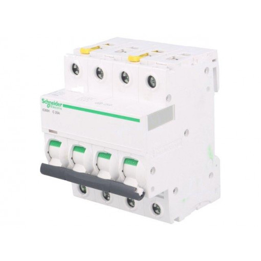 A9F07425; Circuit breaker; 400VAC; Inom: 25A; Poles: 4; DIN; Charact: C; 10kA; SCHNEIDER ELECTRIC
