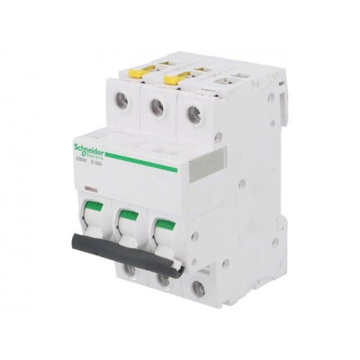 A9F08332; Circuit breaker; 400VAC; Inom: 32A; Poles: 3; DIN; Charact: D; 10kA; SCHNEIDER ELECTRIC