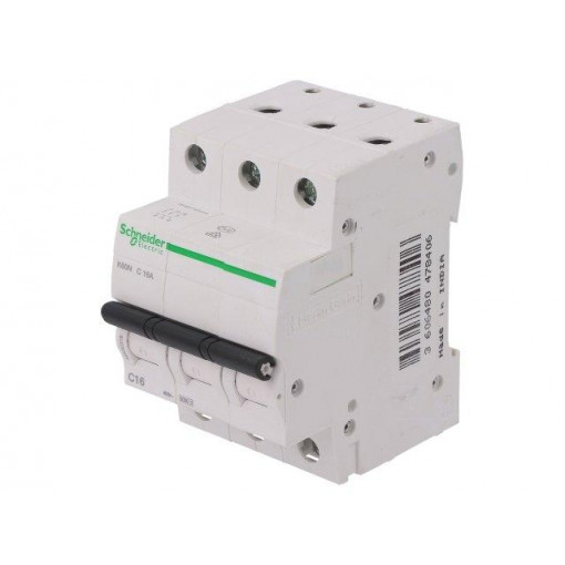 A9K02316; Circuit breaker; 400VAC; 16A; Poles: 3; DIN; Charact: C; SCHNEIDER ELECTRIC