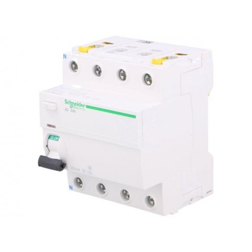 A9Z25463; RCD breaker; Inom: 63A; Ires: 300mA; Poles: 4; 400V; Mounting: DIN; SCHNEIDER ELECTRIC