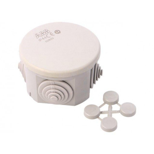 00800; Enclosure: junction box; Ø: 60mm; Z: 35mm; wall mount; IP44; grey; ABB 00800; Enclosure: junction box; Ø: 60mm; Z: 35mm; wall mount; IP44; grey; ABB