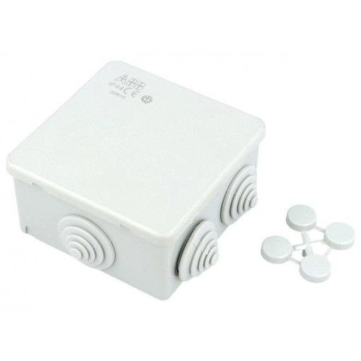 00810; Enclosure: junction box; X: 80mm; Y: 80mm; Z: 40mm; wall mount; IP44; ABB 00810; Enclosure: junction box; X: 80mm; Y: 80mm; Z: 40mm; wall mount; IP44; ABB