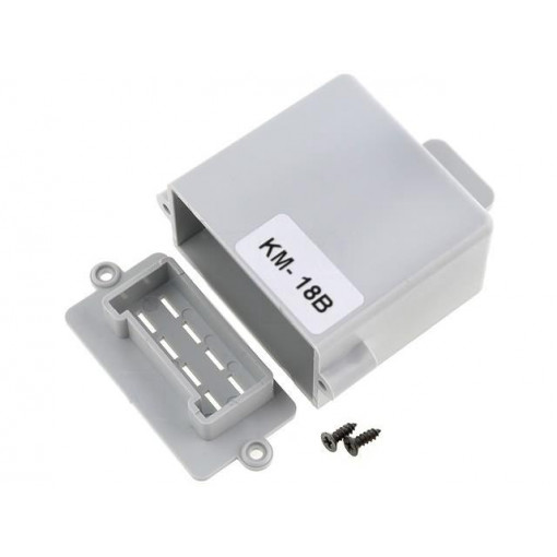 KM-18B GY; Enclosure: specialist; A: 55mm; B: 56mm; C: 30mm; ABS; grey; (a): 64mm; MASZCZYK