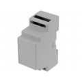 KM-74 GY; Enclosure: for DIN rail mounting; Y: 88mm; X: 35mm; Z: 59mm; ABS; MASZCZYK