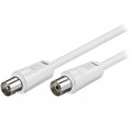 50910; Cable; 75Ω; 0.5m; coaxial 9.5mm socket,coaxial 9.5mm plug; white; Goobay