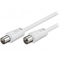 50910; Cable; 75Ω; 0.5m; coaxial 9.5mm socket,coaxial 9.5mm plug; white; Goobay