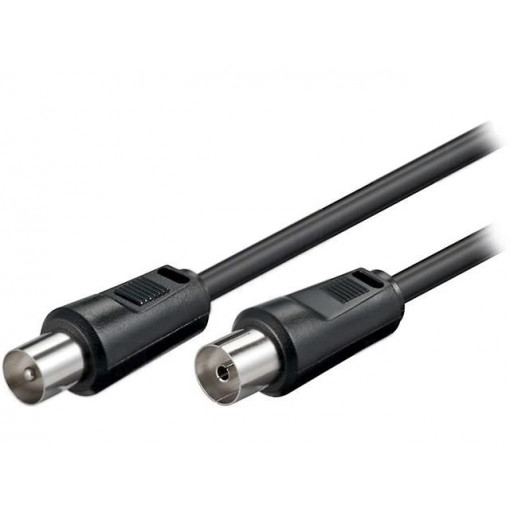 11722; Cable; 75Ω; 2.5m; coaxial 9.5mm socket,coaxial 9.5mm plug; black; Goobay 11722; Cable; 75Ω; 2.5m; coaxial 9.5mm socket,coaxial 9.5mm plug; black; Goobay