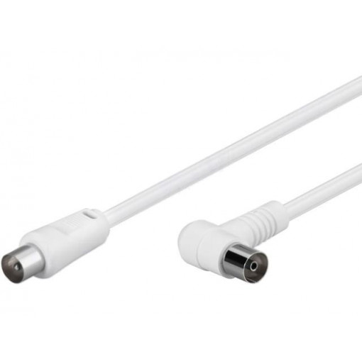 67360; Cable; 75Ω; 2.5m; shielded, twofold; white; Goobay