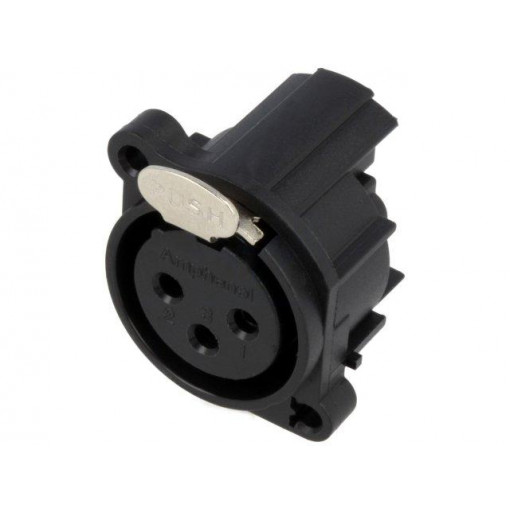 AC3FAH-AU-PRE; Socket; XLR; female; PIN: 3; angled 90°; with push button; screw; AMPHENOL