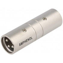 AC3M3MW; Coupler; XLR male,both sides; PIN: 3; silver; straight; AMPHENOL