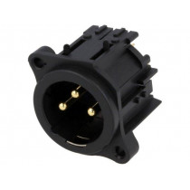 AC3MAV-AU-PRE; Socket; XLR; male; PIN: 3; straight; screw; THT; gold-plated; 133V; 6A; AMPHENOL