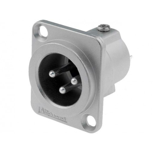 AC3MMDZ; Socket; XLR; male; PIN: 3; straight; turned contacts; soldering; AMPHENOL