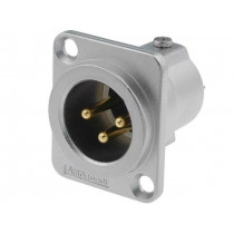 AC3MMDZ-AU; Socket; XLR; male; PIN: 3; straight; turned contacts; soldering; AMPHENOL