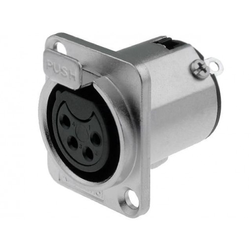 AC4FDZ; Socket; XLR; female; PIN: 4; straight; with push button; soldering; AMPHENOL AC4FDZ; Socket; XLR; female; PIN: 4; straight; with push button; soldering; AMPHENOL