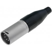 AC5MJ; Plug; XLR; male; PIN: 5; straight; for cable; soldering; 133V; 7.5A; AMPHENOL