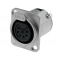 AC7FDZ; Socket; XLR; female; PIN: 7; straight; soldering; tinned; 133V; 5A; AMPHENOL AC7FDZ; Socket; XLR; female; PIN: 7; straight; soldering; tinned; 133V; 5A; AMPHENOL