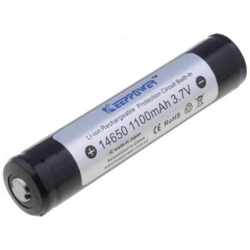 ICR14650; Re-battery: Li-Ion; 14650,7/5AA; 3.7V; 1000mAh; Ø14x66mm; KEEPPOWER