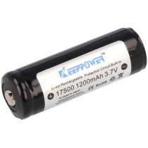 ICR17500; Re-battery: Li-Ion; 17500,4/5A; 3.7V; 1200mAh; Ø17x53mm; KEEPPOWER ICR17500; Re-battery: Li-Ion; 17500,4/5A; 3.7V; 1200mAh; Ø17x53mm; KEEPPOWER