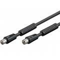 50728; Cable; 75Ω; 1.5m; coaxial 9.5mm socket,coaxial 9.5mm plug; black; Goobay