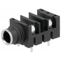 ACJM-HHDR; Socket; Jack 6,35mm; female; mono; angled 90°; for panel mounting; AMPHENOL