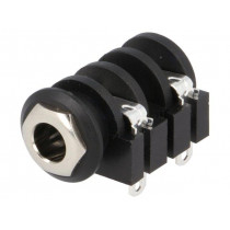 ACJM-IHS; Socket; Jack 6,35mm; female; mono; with double switch; angled 90°; AMPHENOL