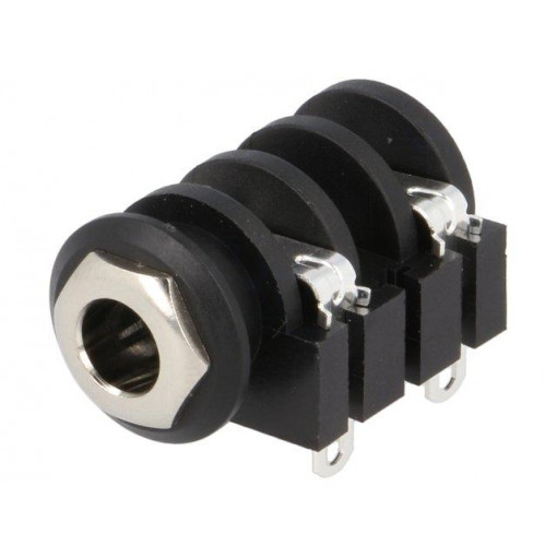 ACJM-IHS; Socket; Jack 6,35mm; female; mono; with double switch; angled 90°; AMPHENOL