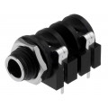 ACJM-MH; Socket; Jack 6,35mm; female; mono; with on/off switch; angled 90°; AMPHENOL