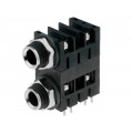 ACJM-MHD; Socket; Jack 6,35mm; female; mono; double,with double switch; AMPHENOL