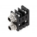 ACJM-MHDCM; Socket; Jack 6,35mm; female; mono; double,with double switch; AMPHENOL