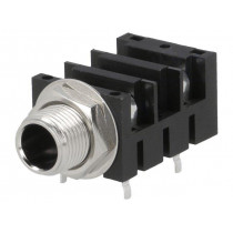 ACJM-MHDRM; Socket; Jack 6,35mm; female; mono; with double switch; angled 90°; AMPHENOL