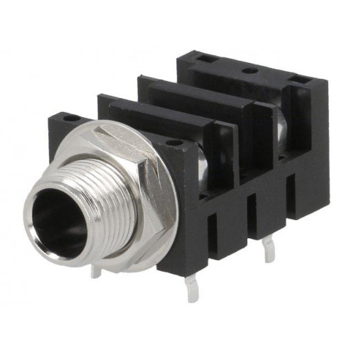 ACJM-MHDRM; Socket; Jack 6,35mm; female; mono; with double switch; angled 90°; AMPHENOL