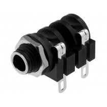 ACJM-MHS; Socket; Jack 6,35mm; female; mono; with on/off switch; angled 90°; AMPHENOL