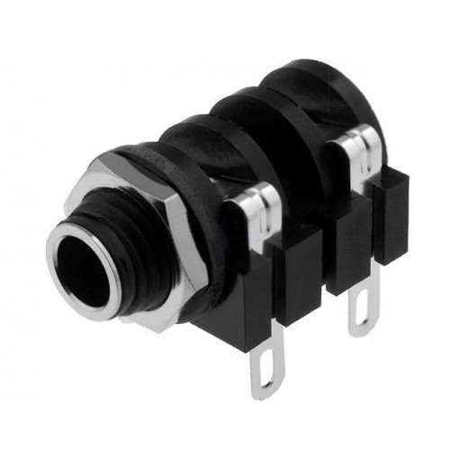 ACJM-MHS; Socket; Jack 6,35mm; female; mono; with on/off switch; angled 90°; AMPHENOL